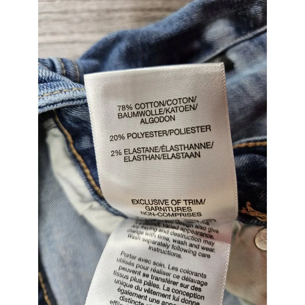 Silver Jeans Co Jeans Womens 27 Most Wanted Straight Crop‎ Distressed Raw Hem